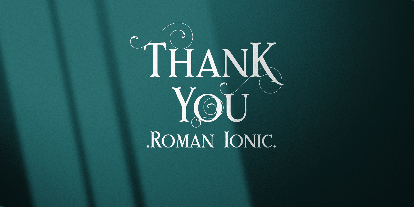 Beispiel einer Rome Ionic Regular-Schriftart